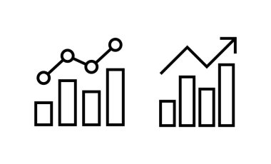 Grafik simgesi vektörü büyüyor. Çizelge ve sembol. diyagram simgesi