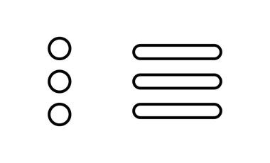 Menü simgesi vektörü. Web menü işareti ve sembol. Hamburger menüsü sembolü