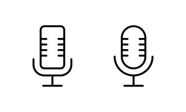 Mikrofon ikon vektörü. Karaoke işareti ve sembol