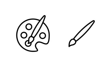 Simge vektörünü boya. Boya fırçası işareti ve sembol. boyama silindiri vektörü