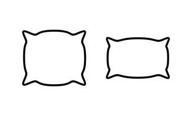 Yastık simgesi vektörü. Yastık işareti ve sembol. Rahat yumuşacık yastık.
