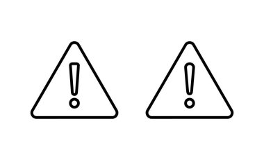 Ünlem tehlikesi ikon vektörü. Dikkat işareti ve sembol. Tehlike uyarısı işareti