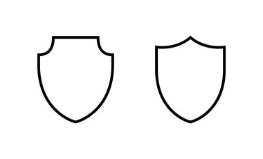 Kalkan simgesi vektörü. Koruma ikonu. Güvenlik işareti ve sembol