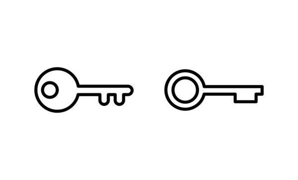 Вектор значка ключа. Знак и символ.