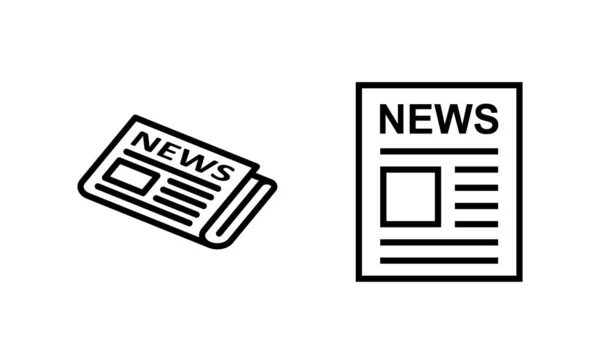 Krant Icoon Vector Nieuws Papier Teken Symbool — Stockvector