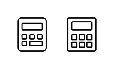 Hesap makinesi ikon vektörü. Hesap makinesi işareti ve simgesi.