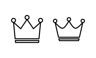 Crown ikon vektörü. taç işareti ve sembol