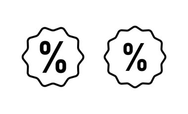 İndirimli simge vektörü. İndirim etiketi ve sembolü