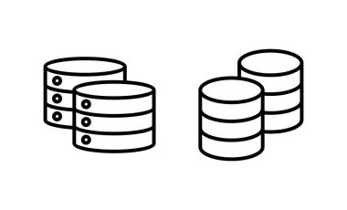 Veritabanı simge vektörü. veritabanı işareti ve sembolü