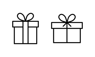 Hediye ikonu vektörü. Hediye işareti ve sembol. doğum günü hediyesi