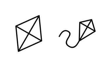 Kite simgesi vektörü. Uçurtma işareti ve sembol