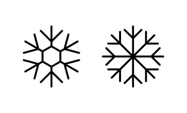Kar ikonu vektörü. kar tanesi işareti ve sembol