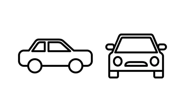 Bilikon Vektor Bilskylt Och Symbol Liten Sedan — Stock vektor