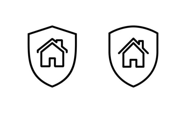 Иконка Страховки Дома Вектор Знак Защиты Дома Символ — стоковый вектор