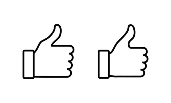 Jak Wektor Ikony Kciuki Górę Znak Symbol Ręka Jak — Wektor stockowy