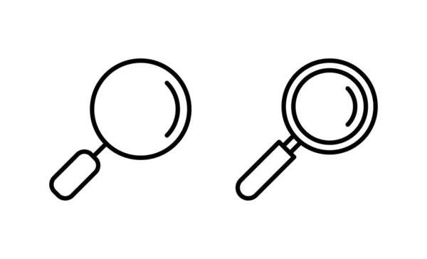 Szukaj Wektora Ikony Wyszukiwanie Szkła Powiększającego Znak Symbol — Wektor stockowy