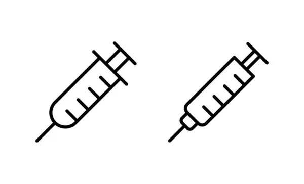 シリンジアイコンベクトル 注射の記号と記号ワクチンのアイコン — ストックベクタ