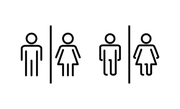 Toalett Ikon Vektor Tjejer Och Pojkar Toaletter Tecken Och Symbol — Stock vektor