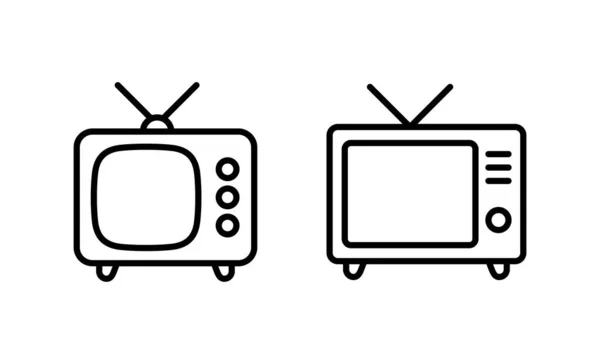 电视图标矢量 电视信号和符号 — 图库矢量图片