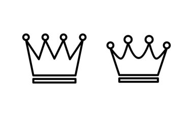 Crown ikon vektörü. taç işareti ve sembol