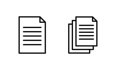 Belge simgesi vektörü. Kağıt ve sembol. Dosya Simgesi