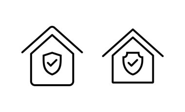 Ev sigortası ikonu vektörü. ev koruma işareti ve sembol