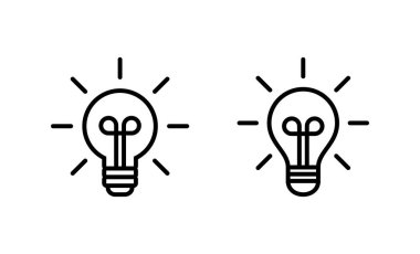 Lamba simgesi vektörü. Ampul işareti ve sembol. fikir sembolü.