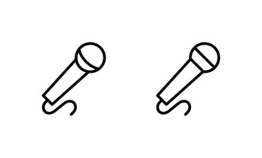 Mikrofon ikon vektörü. Karaoke işareti ve sembol