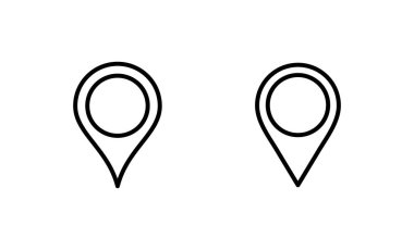 Pin simgesi vektörü. Yer işareti ve sembol. hedef simgesi. harita iğnesi