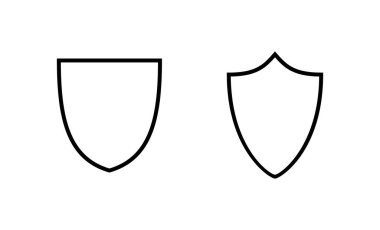 Kalkan simgesi vektörü. Koruma ikonu. Güvenlik işareti ve sembol