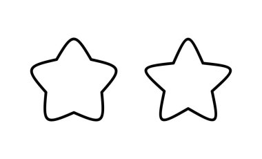 Yıldız simgesi vektörü. Reyting işareti ve sembol. favori yıldız simgesi