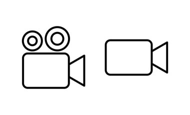Video simgesi vektörü. Video kamera işareti ve sembol. Film tabelası. Sinema