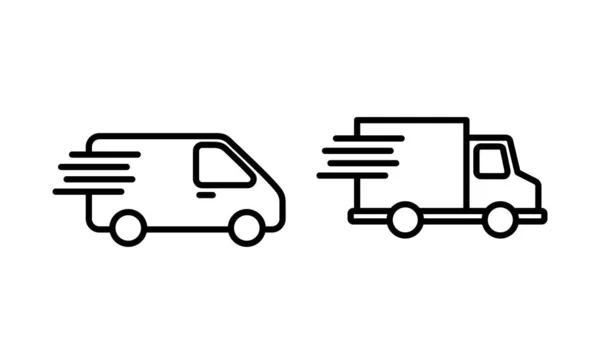 Camion Livraison Icône Vecteur Panneau Symbole Camion Livraison Expédition Rapide — Image vectorielle