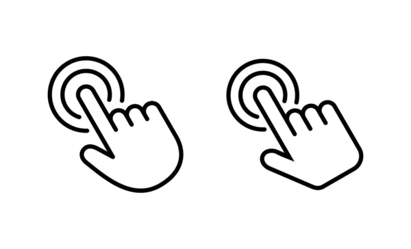 Kliknij Ręcznie Wektor Ikony Znak Wskaźnika Symbol Ikona Kursora Ręcznego — Wektor stockowy