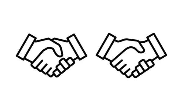 Handskakning Ikon Vektor Affärshandskakning Tecken Och Symbol Kontaktavtal — Stock vektor