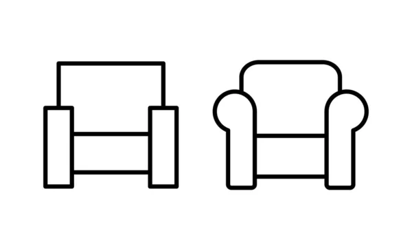 Диван Иконка Вектор Знак Дивана Символ Значок Мебели — стоковый вектор
