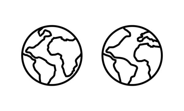 世界地図ベクトル 世界地図記号と記号 グローブアイコン — ストックベクタ