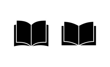 Kitap ikonu vektörü. Açık kitap işareti ve sembol. Kitap simgesi