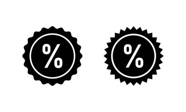 İndirimli simge vektörü. İndirim etiketi ve sembolü