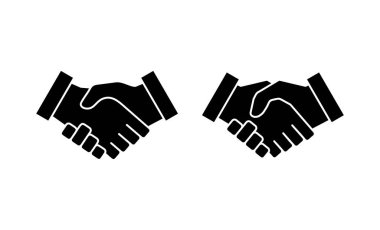 Tokalaşma ikonu vektörü. İş tokalaşma işareti ve sembol. iletişim anlaşması