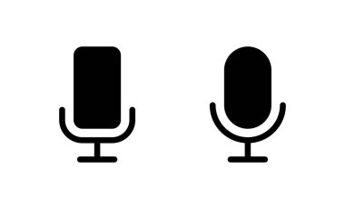 Mikrofon ikon vektörü. Karaoke işareti ve sembol