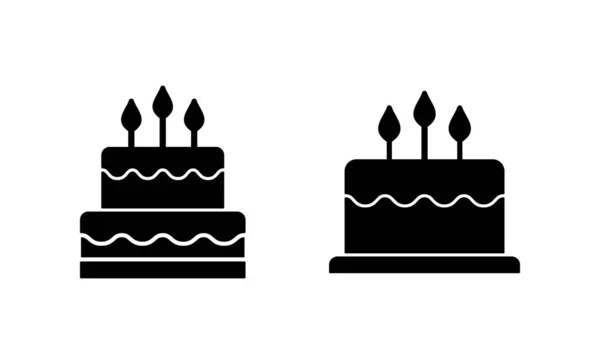 Cake Icon Vector Taartteken Symbool Verjaardagstaart Pictogram — Stockvector