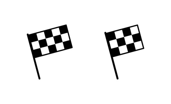 Vetor Ícone Bandeira Corrida Bandeira Corrida Sinal Simbol Checkered Ícone — Vetor de Stock