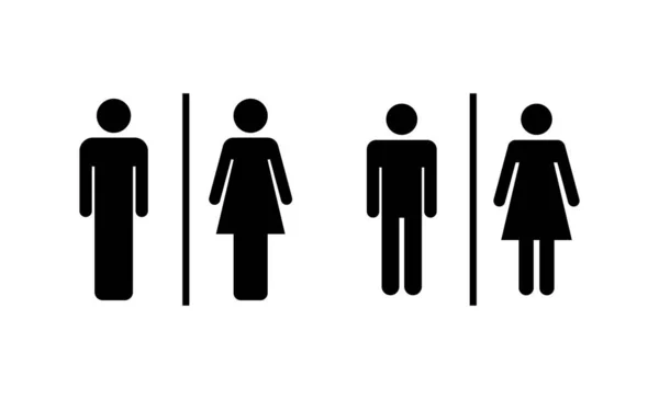 Вектор Значка Туалету Дівчата Хлопчики Вбиральні Знаки Символи Знак Ванної — стоковий вектор