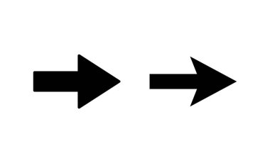 Ok simgesi vektörü. Web tasarımı için ok işareti ve sembol.