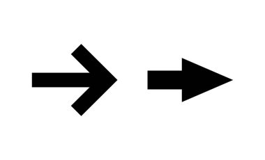 Ok simgesi vektörü. Web tasarımı için ok işareti ve sembol.