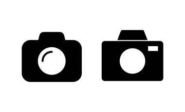 Kamera simgesi vektörü. Fotoğraf makinesi işareti ve sembol. fotoğrafçılık simgesi.