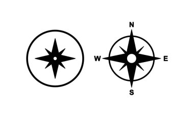 Pusula simgesi vektörü. ok pusula simgesi işareti ve sembolü