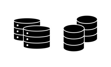 Veritabanı simge vektörü. veritabanı işareti ve sembolü