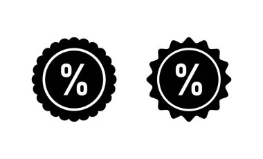 İndirimli simge vektörü. İndirim etiketi ve sembolü